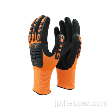 Hespax anti Cut Hppe Safety Rubber Gloves Anti-Impact